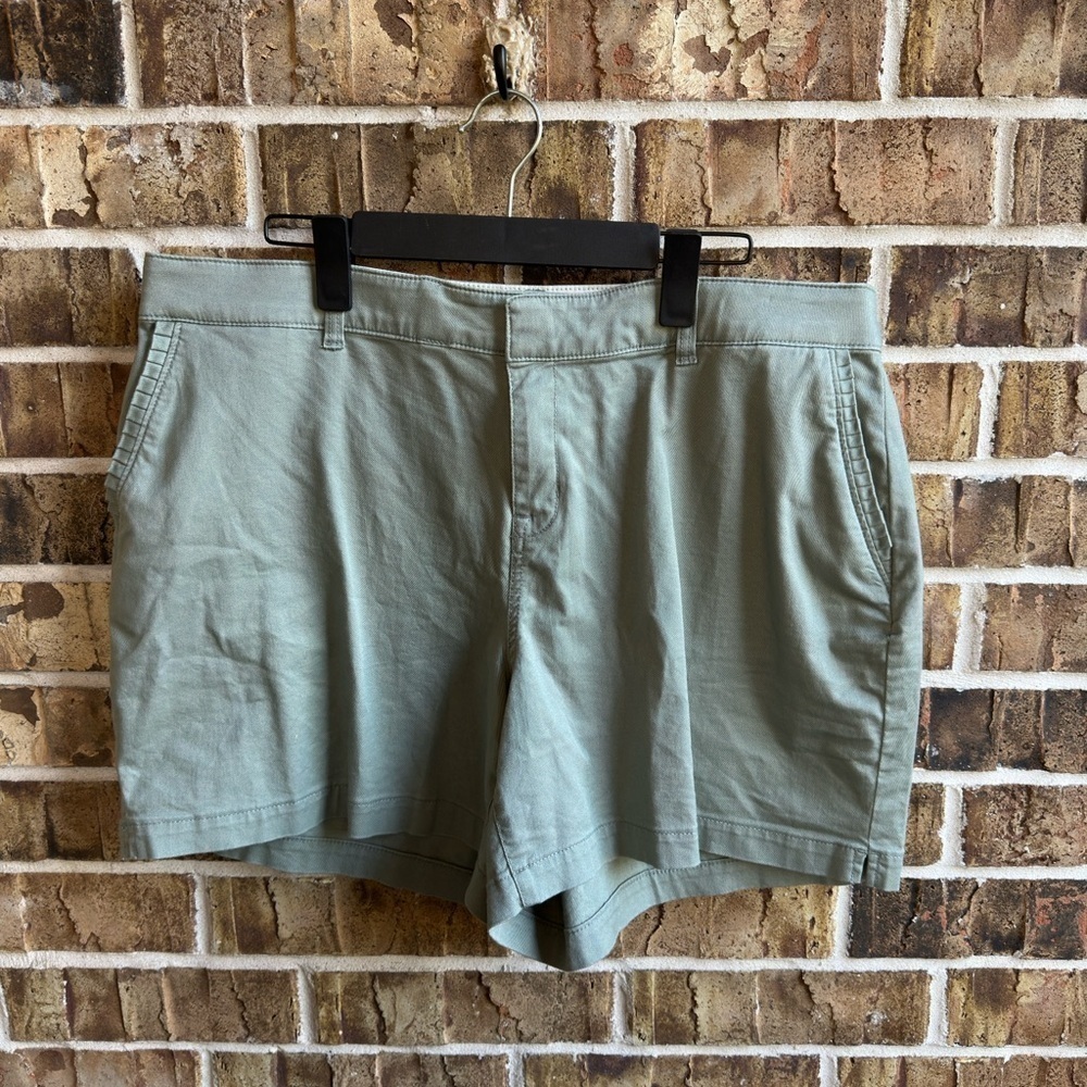 Lane Bryant Green Flat Front Shorts